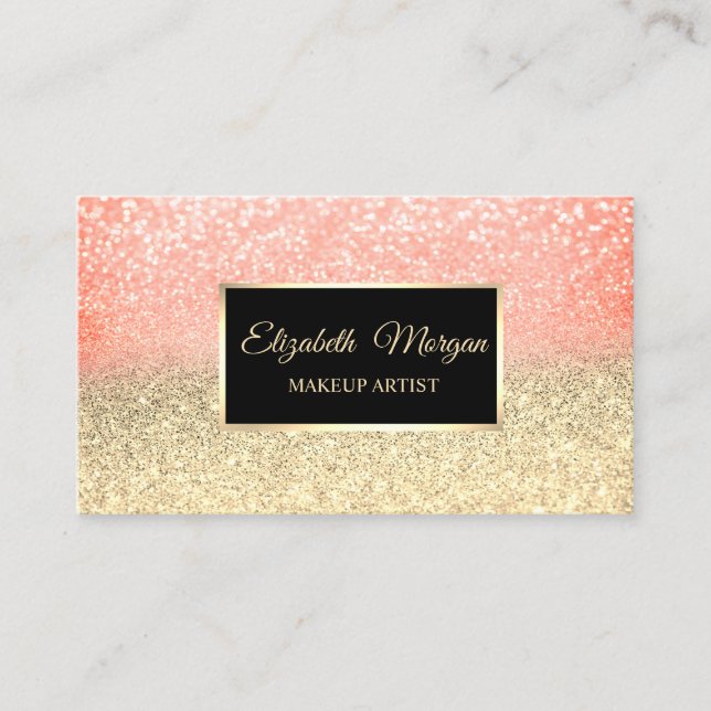 Tarjeta De Visita Moderno y elegante cuadro de Purpurina profesional (Anverso)