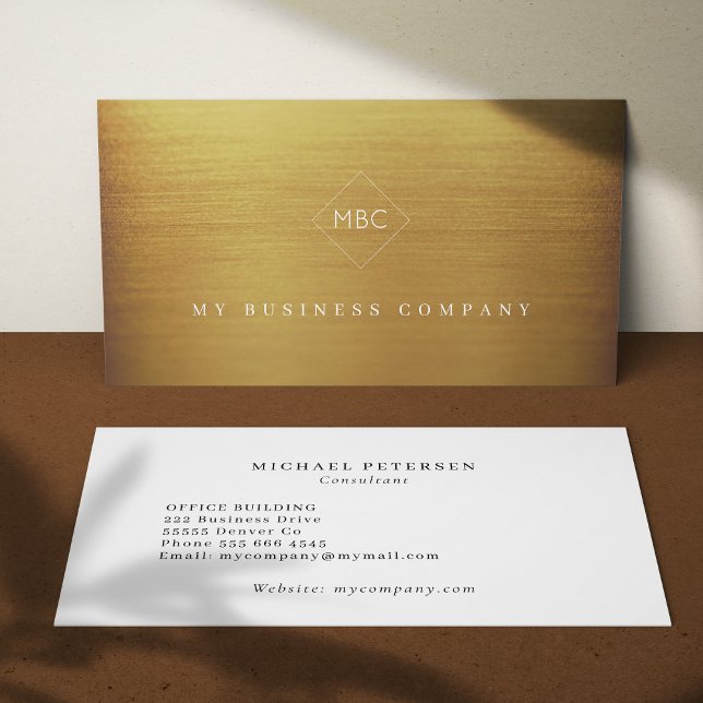 Tarjeta De Visita Moderno y elegante de cobre monocromático simple (Subido por el creador)