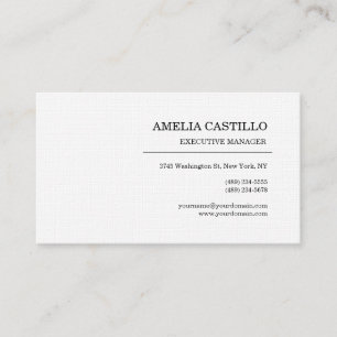 Tarjeta De Visita Moderno y elegante de moda Linen Minimalista