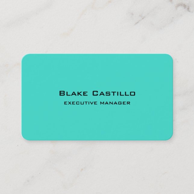 Tarjeta De Visita Moderno y elegante de moda Turquesa Azul Blanco (Anverso)