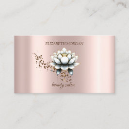 Tarjeta De Visita Moderno y elegante Diamantes Blancos Lotus
