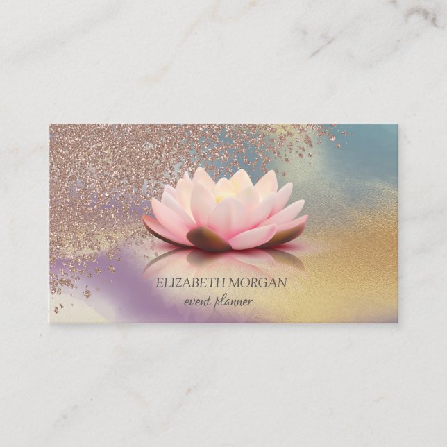 Tarjeta De Visita Moderno y elegante Diamantes Lotus Colorful (Anverso)