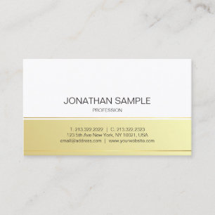 Tarjeta De Visita Moderno y elegante diseño con estilo dorado Profes