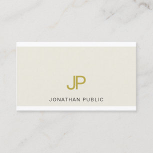 Tarjeta De Visita Moderno y elegante diseño de Monograma Gold