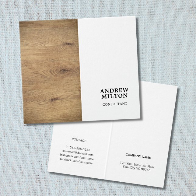 Tarjeta De Visita Moderno y elegante diseño interior de madera blanc (Subido por el creador)