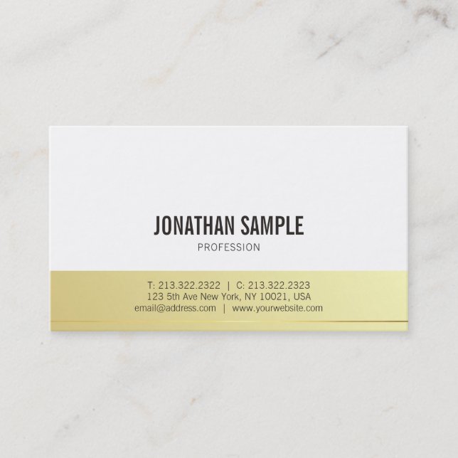 Tarjeta De Visita Moderno y elegante diseño profesional simple de or (Anverso)