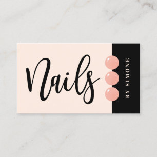 Tarjeta De Visita Moderno y elegante esmalte de uñas cae uñas rosas