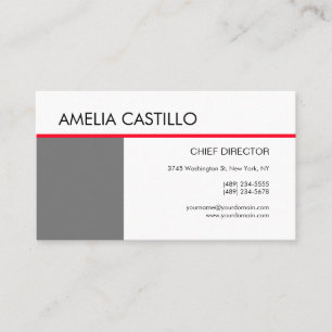 Tarjeta De Visita Moderno y elegante estilo contemporáneo blanco gri
