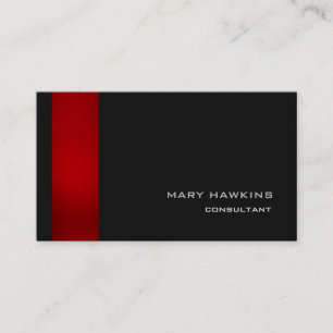 Tarjeta De Visita Moderno y elegante estilo de moda Rojo Negro Elega