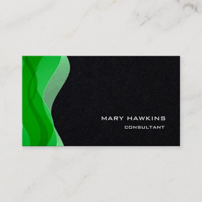 Tarjeta De Visita Moderno y elegante estilo de moda Verde Negro Mode (Anverso)