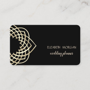Tarjeta De Visita Moderno y elegante estilo, dorado, negro