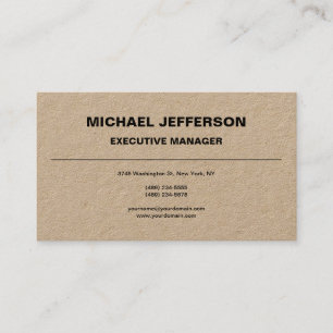 Tarjeta De Visita Moderno y elegante estilo Kraft Premium Simple