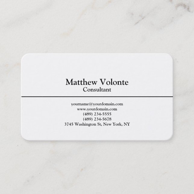 Tarjeta De Visita Moderno y elegante estilo negro y blanco simple (Anverso)