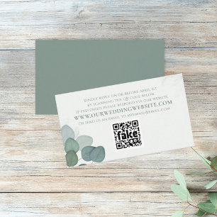 Tarjeta De Visita Moderno y elegante Eucalyptus Greenery RSVP