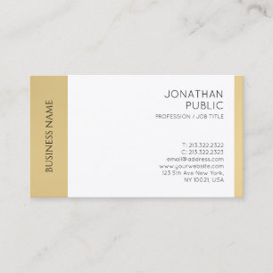 Tarjeta De Visita Moderno y elegante Faux Gold Profesional
