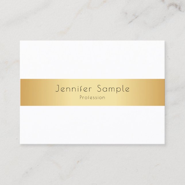 Tarjeta De Visita Moderno y elegante Faux Gold Profesional (Anverso)