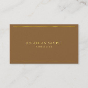 Tarjeta De Visita Moderno y elegante Gold Text Premium Pearl Finish