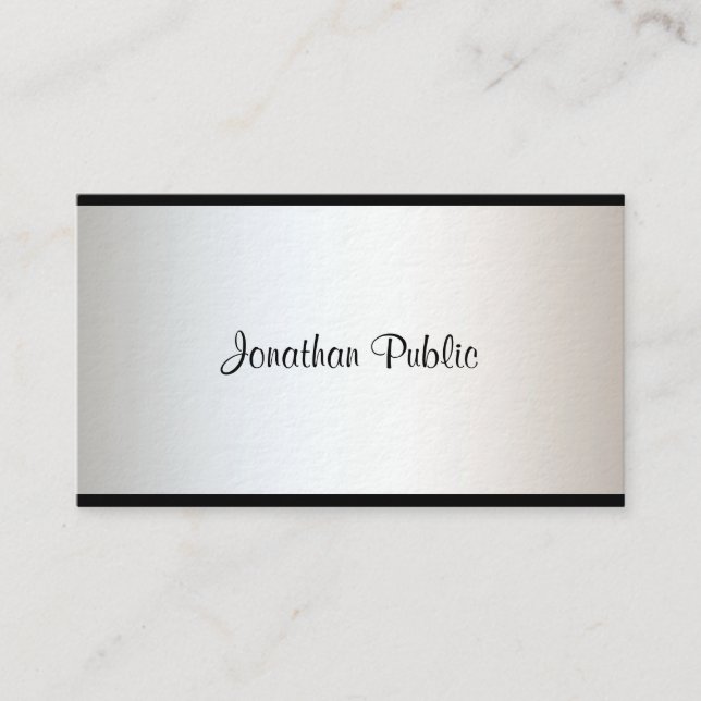Tarjeta De Visita Moderno y elegante guión de caligrafía con placa c (Anverso)