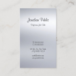 Tarjeta De Visita Moderno y elegante guión manuscrito plateado