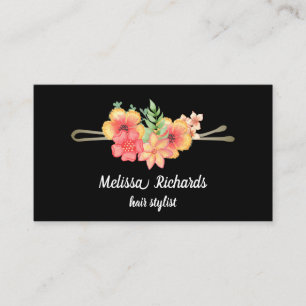 Tarjeta De Visita Moderno y elegante Hair Stylist Professional Logo