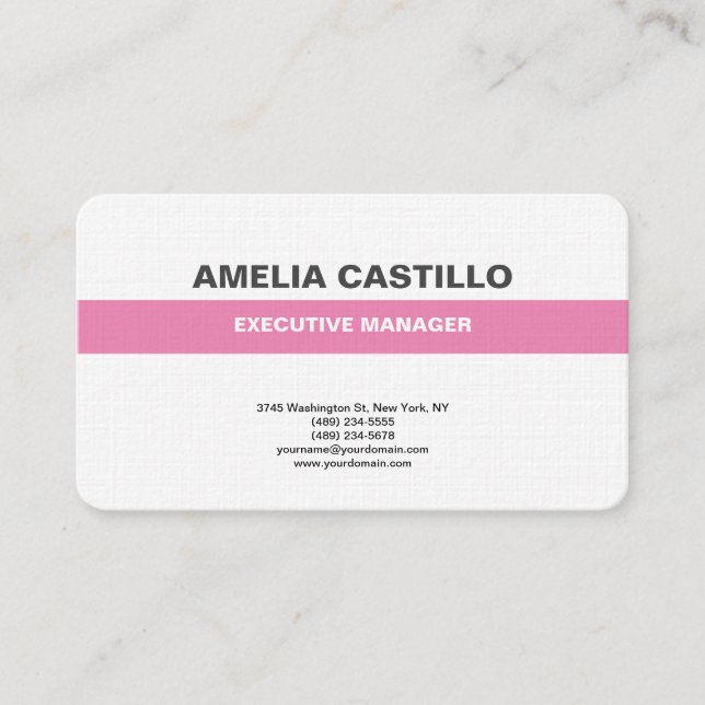 Tarjeta De Visita Moderno y elegante línea de primera calidad simple (Anverso)