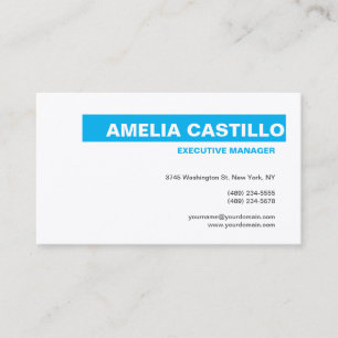 Tarjeta De Visita Moderno y elegante llano Premium Seda Azul Blanco