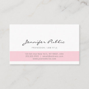 Tarjeta De Visita Moderno y elegante Llanto blanco rosa Profesional