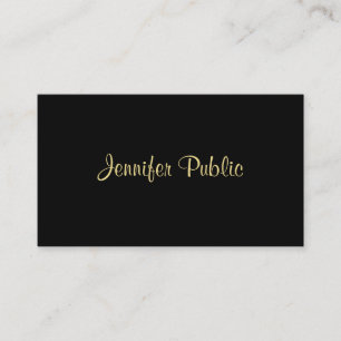 Tarjeta De Visita Moderno y elegante Llanto de Oro Negro Profesional