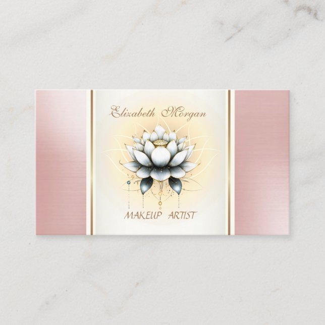 Tarjeta De Visita Moderno y elegante Lotus blanco (Anverso)
