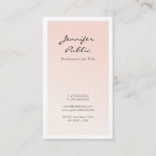 Tarjeta De Visita Moderno y elegante lujo profesional rosa Minimalis