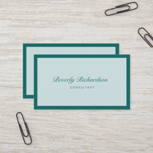 Tarjeta De Visita Moderno y elegante Lujo Sencillo Turquesa Profesio