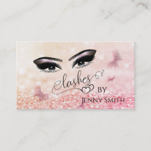 Tarjeta De Visita Moderno y elegante maquillaje de mariposas bokek p