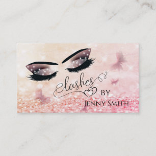 Tarjeta De Visita Moderno y elegante maquillaje de mariposas bokek p