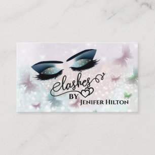 Tarjeta De Visita Moderno y elegante maquillaje de mariposas bokek p