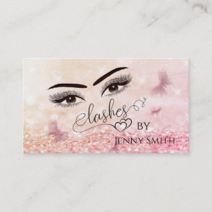 Tarjeta De Visita Moderno y elegante maquillaje de mariposas bokek p