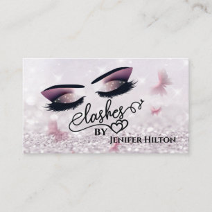 Tarjeta De Visita Moderno y elegante maquillaje de mariposas bokek p