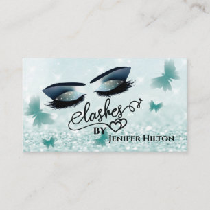 Tarjeta De Visita Moderno y elegante maquillaje de mariposas bokek p