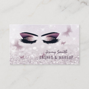 Tarjeta De Visita Moderno y elegante maquillaje de mariposas bokek p