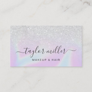 Tarjeta De Visita moderno y elegante maquillaje holográfico