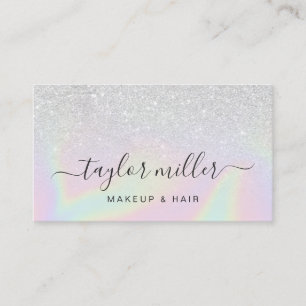 Tarjeta De Visita moderno y elegante maquillaje holográfico