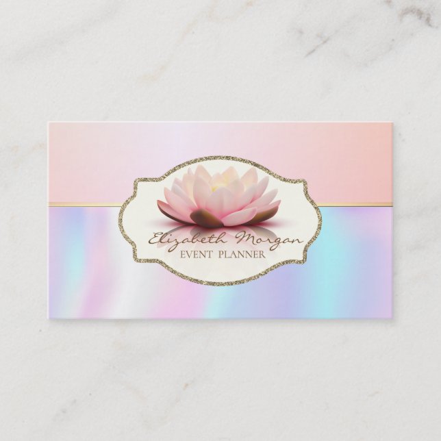 Tarjeta De Visita Moderno y elegante marco de la Flor Lotus (Anverso)