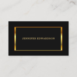 Tarjeta De Visita Moderno y elegante marco dorado profesional negro