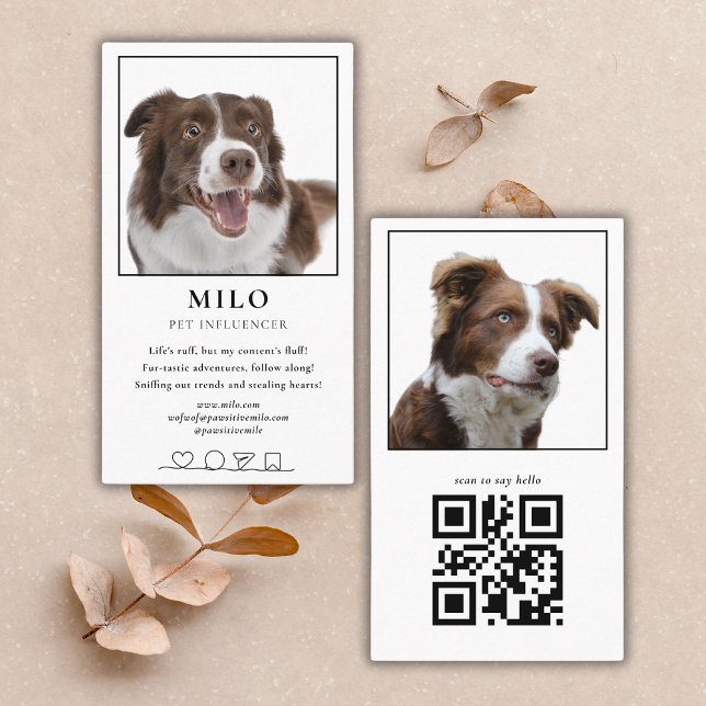 Tarjeta De Visita Moderno y elegante Mascota de fotografía de medios (Subido por el creador)