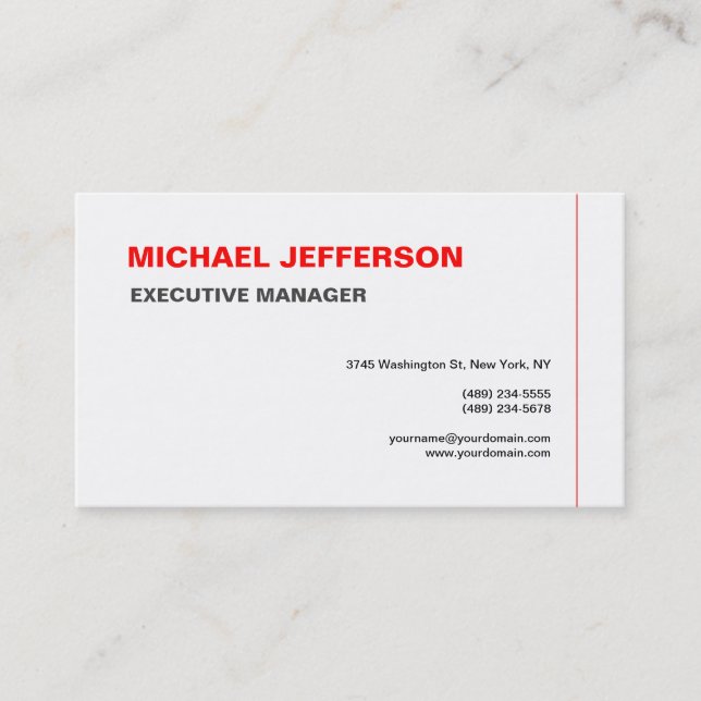 Tarjeta De Visita Moderno y elegante moderno simple (Anverso)