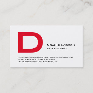 Tarjeta De Visita Moderno y elegante Monograma blanco rojo profesion