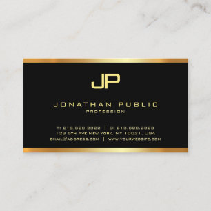 Tarjeta De Visita Moderno y elegante Monograma dorado Glamoroso Lujo