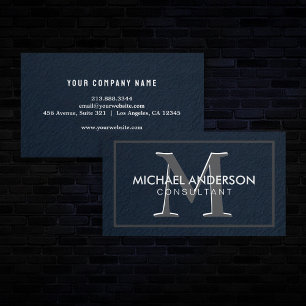 Tarjeta De Visita Moderno y elegante Monograma Minimalista Profesion