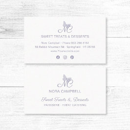 Tarjeta De Visita Moderno y elegante Monograma Pastel Lavender Marip