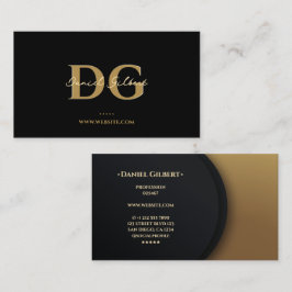 Tarjeta De Visita Moderno y elegante Monograma Profesional Gold