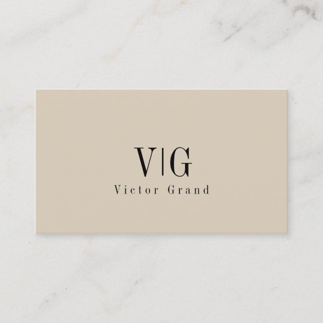 Tarjeta De Visita Moderno y elegante Monograma profesional simple (Anverso)